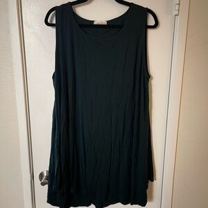 Relaxed Forest Green Sleeveless Tank Top